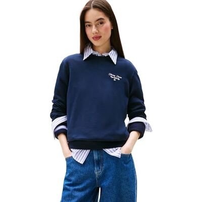 Tommy Jeans TJW REG ESS-logotyp 1 CREW EXT DW0DW21960, blå, XS, Blå (mörk natt marinblå), XS Tommy Jeans TJW REG ESS-logotyp 1 CREW EXT DW0DW21960, blå, XS, Blå (mörk natt marinblå), XS