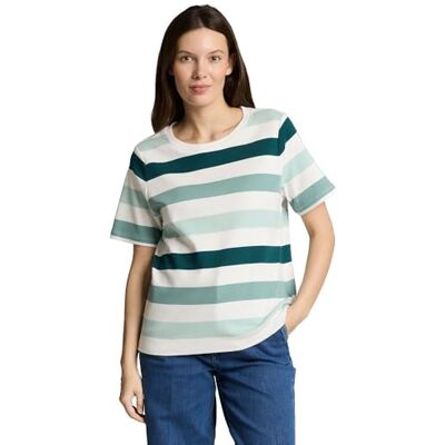 TOM TAILOR 1050426 T-shirt, 40116 – White Mint Bold Stripe, XL för kvinnor TOM TAILOR 1050426 T-shirt, 40116 – White Mint Bold Stripe, XL för kvinnor