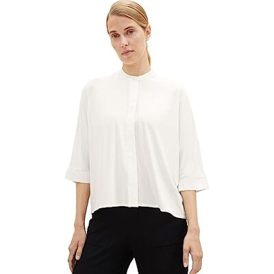 TOM TAILOR dam lös passform basic blus, 10315-whisper white, 44 TOM TAILOR dam lös passform basic blus, 10315-whisper white, 44