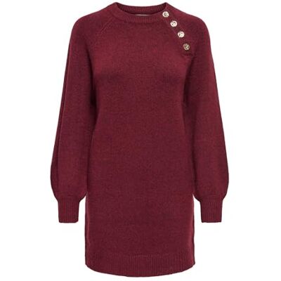 ONLY Onlemma Life Ls Button Onec Dress Cc KNT, Cabernet, XS ONLY Onlemma Life Ls Button Onec Dress Cc KNT, Cabernet, XS