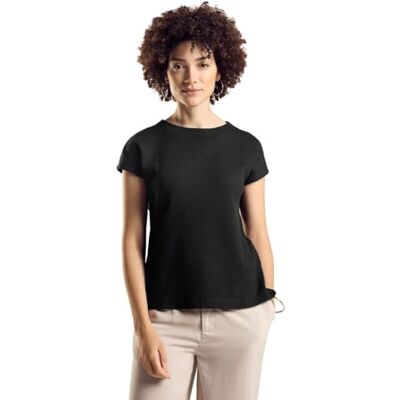 Street One Skjorta med stickad look, svart, 36 Street One Skjorta med stickad look, svart, 36