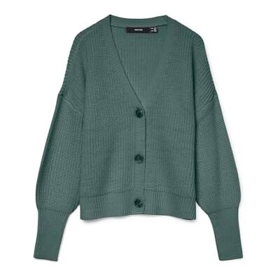 VERO MODA dam Vmlea Ls V-hals manschett cardigan Noos tröja, Balsamgrön, XXL VERO MODA dam Vmlea Ls V-hals manschett cardigan Noos tröja, Balsamgrön, XXL
