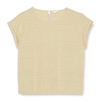 TOM TAILOR Damer T-shirt med struktur 1032202, 28725 Light Moderate Olive, XXS TOM TAILOR Damer T-shirt med struktur 1032202, 28725 Light Moderate Olive, XXS