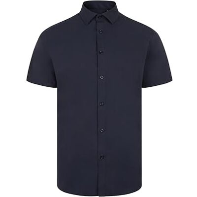 VELILLA 405016S; kortärmad stretchskjorta för män; färg svart, storlek 2XL, Marinblå, 3XL VELILLA 405016S; kortärmad stretchskjorta för män; färg svart, storlek 2XL, Marinblå, 3XL