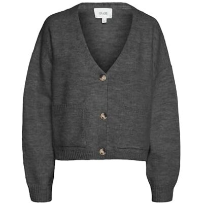 VERO MODA dam Vmgemma Ls V-hals stickad kofta VMA Noos tröja, Mörkgrå melange, L VERO MODA dam Vmgemma Ls V-hals stickad kofta VMA Noos tröja, Mörkgrå melange, L