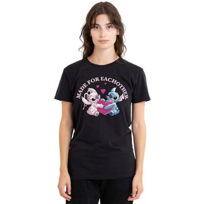 Lilo and Stitch Lilo Stitch Made for Each Other Ladies T-shirt, svart, M dam, svart, M Lilo and Stitch Lilo Stitch Made for Each Other Ladies T-shirt, svart, M dam, svart, M