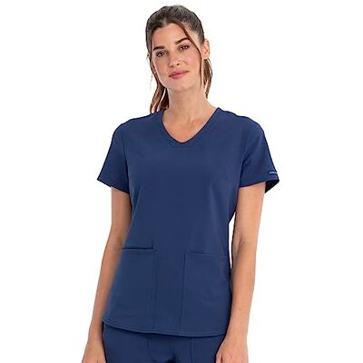 Cherokee Scrubs topp med V-ringning, medicinsk dra-på-skjorta, marinblå, XXL mer, Marinblå, XXL Cherokee Scrubs topp med V-ringning, medicinsk dra-på-skjorta, marinblå, XXL mer, Marinblå, XXL