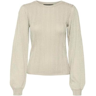 VERO MODA VMTALIA LS O-hals tröja, Björk/detalj: w. Silver Lurex, XS VERO MODA VMTALIA LS O-hals tröja, Björk/detalj: w. Silver Lurex, XS