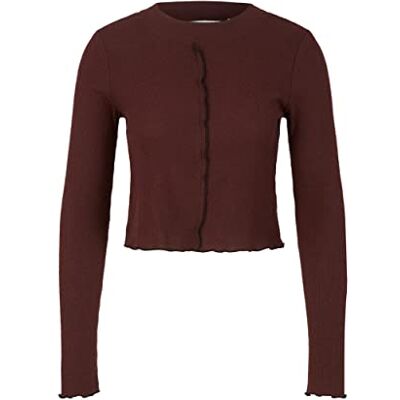 TOM TAILOR Denim Damer Långärmad skjorta med Raffdetalj 1034259, 12991 Bitter Chocolate, L TOM TAILOR Denim Damer Långärmad skjorta med Raffdetalj 1034259, 12991 Bitter Chocolate, L