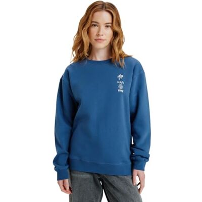 Roxy Stoked Crew Brushed Vint Surf Fleece-tröja blå XS Roxy Stoked Crew Brushed Vint Surf Fleece-tröja blå XS