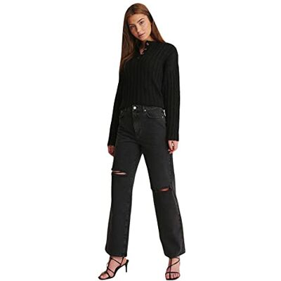 NA-KD dam Jeans Destroyed Rak Denim NA-KD dam Jeans Destroyed Rak Denim