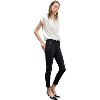 Motivi : Kimono satin blus svart höst vinter 24, Vit, M Motivi : Kimono satin blus svart höst vinter 24, Vit, M