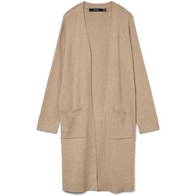 VERO MODA dam Vmsaba Ls Pocket Coatigan Ga Noos kofta, Silver mink/detalj: melerad, XS VERO MODA dam Vmsaba Ls Pocket Coatigan Ga Noos kofta, Silver mink/detalj: melerad, XS