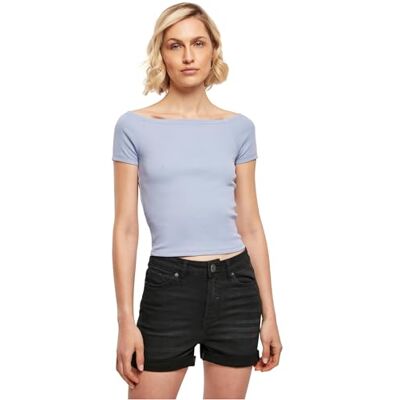 Urban Classics Dam Dam Off Shoulder Rib T-shirt, Violablue, 3XL Urban Classics Dam Dam Off Shoulder Rib T-shirt, Violablue, 3XL