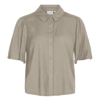 Vila Vipricil S/S ny skjorta – Noos, Fjädergrå, 38 Vila Vipricil S/S ny skjorta – Noos, Fjädergrå, 38