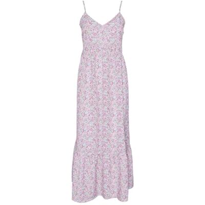 PIECES dam Pcsade Strap Long Dress Noos Bc maxiklänning, Cloud Dancer/Aop: blomma, XL PIECES dam Pcsade Strap Long Dress Noos Bc maxiklänning, Cloud Dancer/Aop: blomma, XL