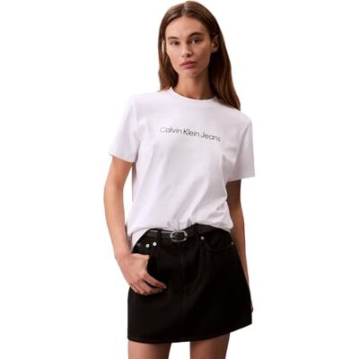 Calvin jeans dam A- INST. Logo Classic TEE SS LV047C912G grafiska t-shirts, vit (lysande vit), M, Vit (lysande vit), M Calvin jeans dam A- INST. Logo Classic TEE SS LV047C912G grafiska t-shirts, vit (lysande vit), M, Vit (lysande vit), M