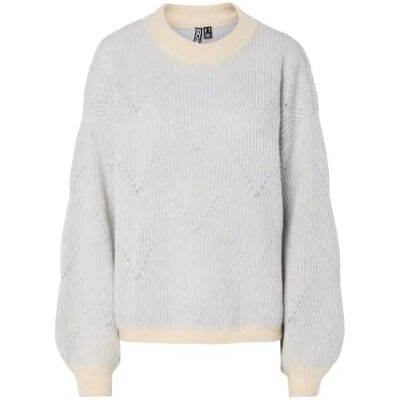 PIECES Pcjenna Ls O-Neck Knit Noos Bc, Whitecap grå, XXL PIECES Pcjenna Ls O-Neck Knit Noos Bc, Whitecap grå, XXL