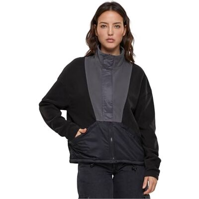 Urban Classics Damjacka Ladies Polarfleece Track jacka Svart/Mörkshadow 5XL, Svart/mörk skugga, 5XL Urban Classics Damjacka Ladies Polarfleece Track jacka Svart/Mörkshadow 5XL, Svart/mörk skugga, 5XL