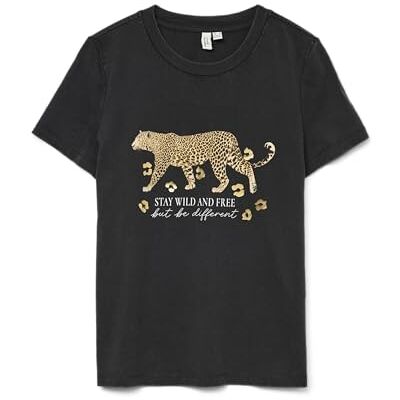 VERO MODA Vmfeo S/S O-Neck T-shirt JRS Btq Ga, svart, XS VERO MODA Vmfeo S/S O-Neck T-shirt JRS Btq Ga, svart, XS