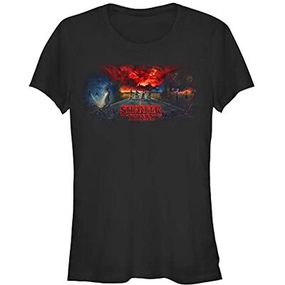 Stranger Things Dam Stranger Tryptych Kortärmad t-shirt, svart, XXL, svart, XXL Stranger Things Dam Stranger Tryptych Kortärmad t-shirt, svart, XXL, svart, XXL