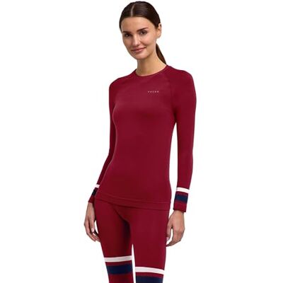 FALKE , Baselayer-Shirt Maximum Warm Round Neck W L/s Sh funktionsmaterial snabbtorkande 1 styck, röd Merlot 8117 trend, S FALKE , Baselayer-Shirt Maximum Warm Round Neck W L/s Sh funktionsmaterial snabbtorkande 1 styck, röd Merlot 8117 trend, S