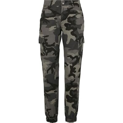 Urban Classics Dam hög midja camo cargo cargo cargobyxor mörk kamouflage bred, Mörk kamouflage, XS Urban Classics Dam hög midja camo cargo cargo cargobyxor mörk kamouflage bred, Mörk kamouflage, XS