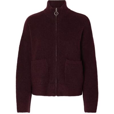SELECTED FEMME Slfsia Ras Ls stickad dragkedja cardigan Noos, Fig, XXL SELECTED FEMME Slfsia Ras Ls stickad dragkedja cardigan Noos, Fig, XXL