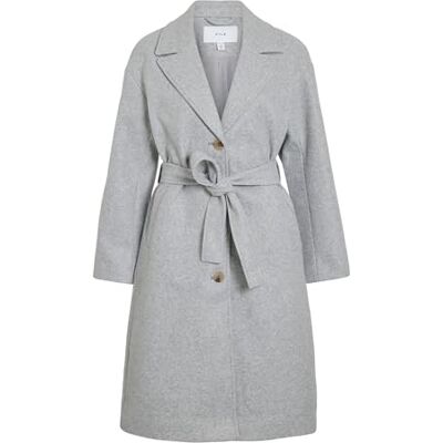 Vila Viclaudia L/S Long Coat – Noos, Ljusgrå melange, 38 Vila Viclaudia L/S Long Coat – Noos, Ljusgrå melange, 38