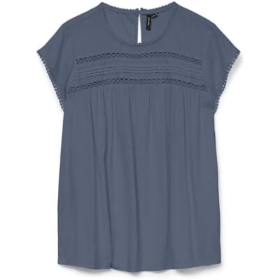 VERO MODA VMDEBBIE Pleat S/L TOP GA NOOS, Kina blå, XS VERO MODA VMDEBBIE Pleat S/L TOP GA NOOS, Kina blå, XS
