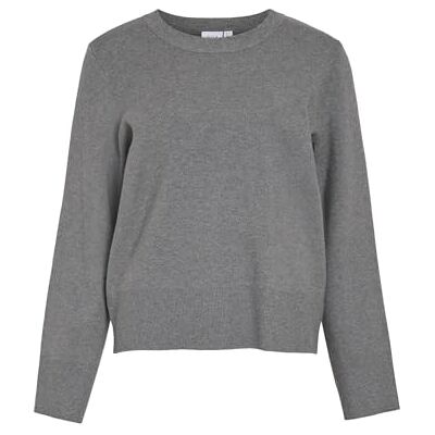 Vila VICASSIE O-NECK L/S stickad topp – NOOS, Medium grå melerad, XL Vila VICASSIE O-NECK L/S stickad topp – NOOS, Medium grå melerad, XL