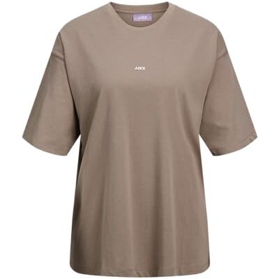 JJXX JACK & JONES Damer Jxandrea Ss Loose Every logotyp Tee Noos t-shirt, Brindle/Tryck: vit logotyp, XS JJXX JACK & JONES Damer Jxandrea Ss Loose Every logotyp Tee Noos t-shirt, Brindle/Tryck: vit logotyp, XS