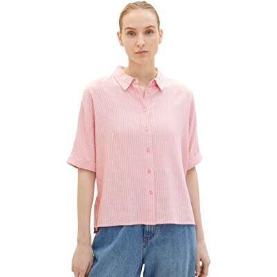 TOM TAILOR Damer Blus 1036903, 32065 Rose Offwhite Stripe, 40 TOM TAILOR Damer Blus 1036903, 32065 Rose Offwhite Stripe, 40