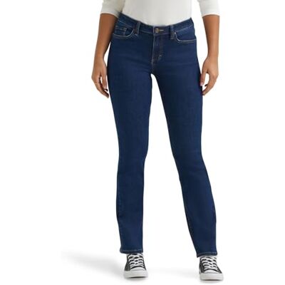 Lee Instantly Slims klassisk avslappnad passform Monroe raka ben jeans dam, Mörk hemlighet, 28 Lee Instantly Slims klassisk avslappnad passform Monroe raka ben jeans dam, Mörk hemlighet, 28