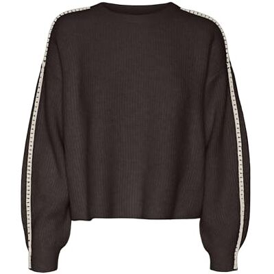 VERO MODA VMZORA LS O-hals tröja, Choklad tårta/detalj: w. Björk stitch, S VERO MODA VMZORA LS O-hals tröja, Choklad tårta/detalj: w. Björk stitch, S