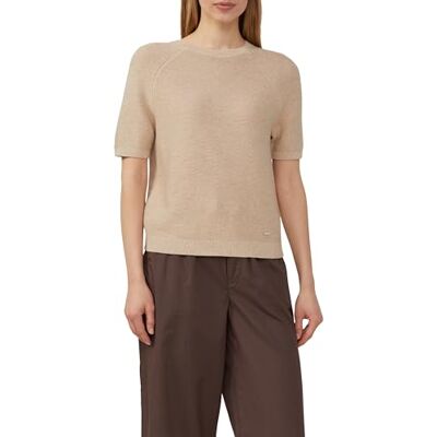 s.Oliver kortärmad stickad tröja av bomullsblandning, Beige, 42 s.Oliver kortärmad stickad tröja av bomullsblandning, Beige, 42