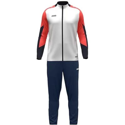 JAKO Unisex polyesterdräkt Dynamisk, vit/koral/marinblå, L JAKO Unisex polyesterdräkt Dynamisk, vit/koral/marinblå, L