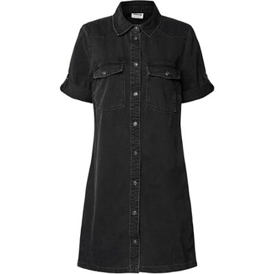 NOISY MAY Dam, midijeans, klänning, denimklänning, trendig, kortärmad skjortklänning, NMNEW, Black 2, XL NOISY MAY Dam, midijeans, klänning, denimklänning, trendig, kortärmad skjortklänning, NMNEW, Black 2, XL