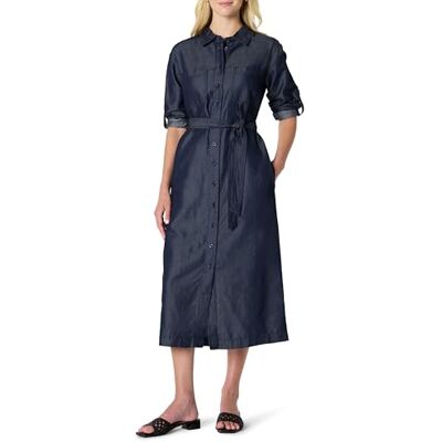 Amazon Essentials dam normal passform denim Chambray långärmad midi-klänning med knappar, Skölj, XL Amazon Essentials dam normal passform denim Chambray långärmad midi-klänning med knappar, Skölj, XL