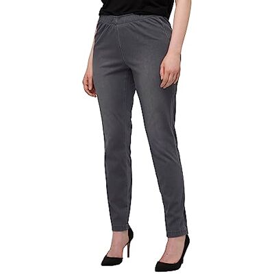 Ulla Popken damer stora storlekar överdimensionerade plus size jegging Sienna, stretch, jersey, urval ljusgrå melange 66 717494134-66, Ljusgrå lång, 66 Ulla Popken damer stora storlekar överdimensionerade plus size jegging Sienna, stretch, jersey, urval ljusgrå melange 66 717494134-66, Ljusgrå lång, 66