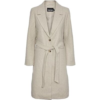 PIECES Bestseller A/S Dam Pcnasha Ls Coat Noos kappa, Vitpeppar, S PIECES Bestseller A/S Dam Pcnasha Ls Coat Noos kappa, Vitpeppar, S