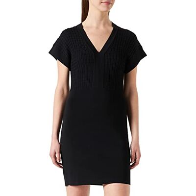 Morgan damklänning/stickad, Noir, XL Morgan damklänning/stickad, Noir, XL