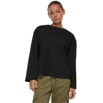 Urban Classics damer ekologisk överdimensionerad långärmad t-shirt för kvinnor, svart, S Urban Classics damer ekologisk överdimensionerad långärmad t-shirt för kvinnor, svart, S