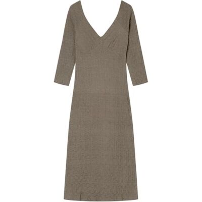 Springfield dam Midi Dress With Deep V Neck And Soft Gathering Under Chest V-ringad klänning Springfield dam Midi Dress With Deep V Neck And Soft Gathering Under Chest V-ringad klänning