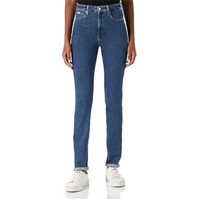 Calvin kvinnors hög midja smala jeans, Denim medium, 27W x 34L Calvin kvinnors hög midja smala jeans, Denim medium, 27W x 34L