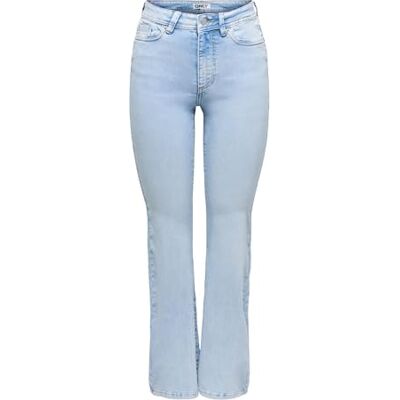 ONLY Onlwauw Hw Flared DNM Tai221 Noos, Ljusblå blekt denim, XS / 30L ONLY Onlwauw Hw Flared DNM Tai221 Noos, Ljusblå blekt denim, XS / 30L