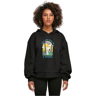 MERCHCODE Female hoodies Ladies Peanuts – It's Good to Have a Friend Organic Oversized Hoody, överdimensionerad passform, 100% bomull (organisk), S, svart, S MERCHCODE Female hoodies Ladies Peanuts – It's Good to Have a Friend Organic Oversized Hoody, överdimensionerad passform, 100% bomull (organisk), S, svart, S