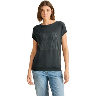 Cecil T-shirt med tryck, Slate khaki, S Cecil T-shirt med tryck, Slate khaki, S