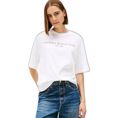 Tommy Hilfiger kvinnors Corp Logo Trapeze C-Nk Tee WW0WW47811, orange, S Tommy Hilfiger kvinnors Corp Logo Trapeze C-Nk Tee WW0WW47811, orange, S