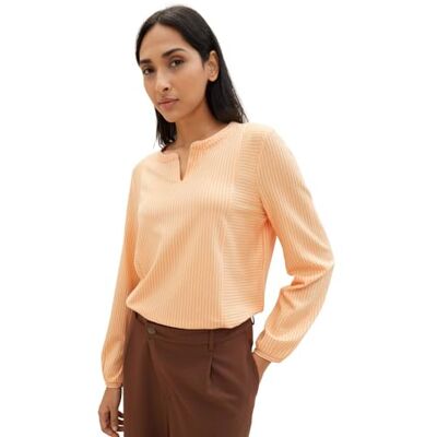 TOM TAILOR Långärmad T-shirt för kvinnor, 35243 Korall beige tunn remsa, L TOM TAILOR Långärmad T-shirt för kvinnor, 35243 Korall beige tunn remsa, L